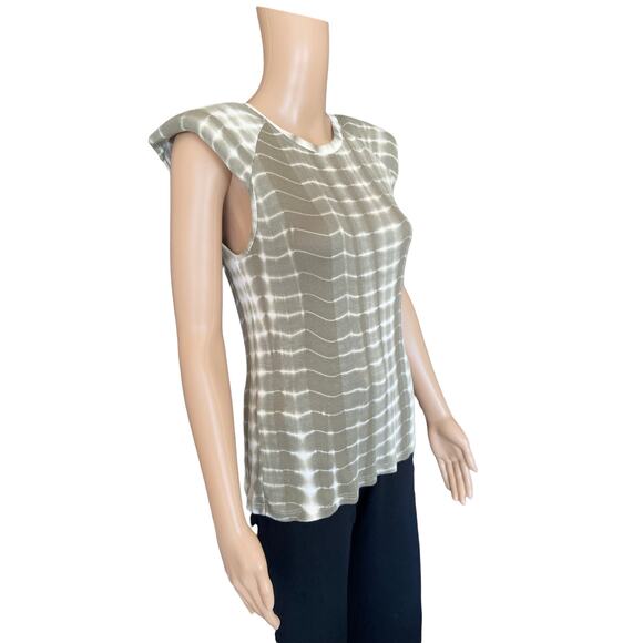 Sen Sage Tie Dye Padded Shoulder Top Size S - Picture 3 of 6